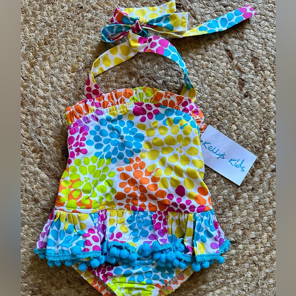 NWT Kelly Kids Pom-Pom Bathing Suit (12m)